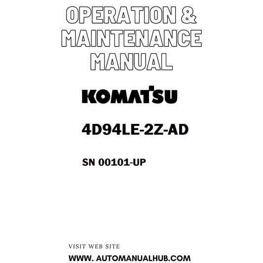 Komatsu 4D94LE-2Z-AD Operation & Maintenance Manual SN 00101-UP - PDF