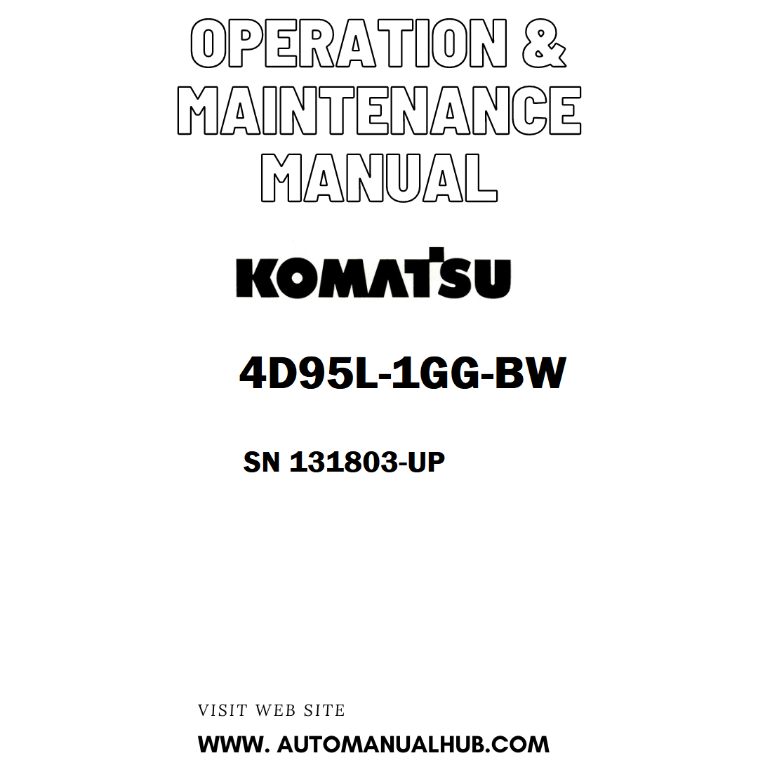 Komatsu 4D95L-1GG-BW Operation & Maintenance Manual SN 131803-UP - PDF