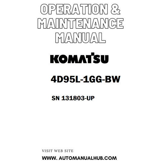 Komatsu 4D95L-1GG-BW Operation & Maintenance Manual SN 131803-UP - PDF