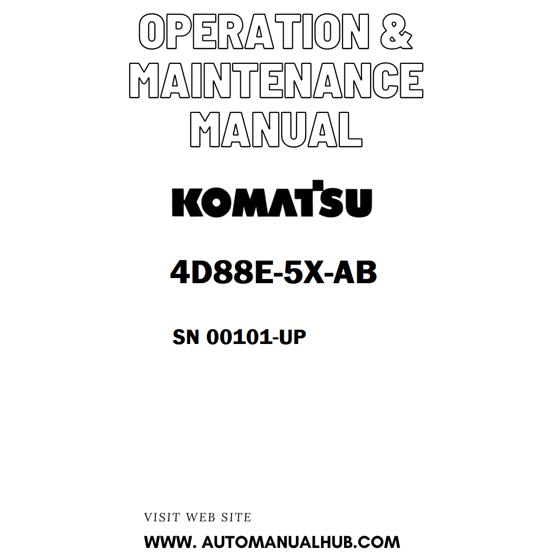 Komatsu 4D88E-5X-AB Operation & Maintenance Manual SN 00101-UP - PDF