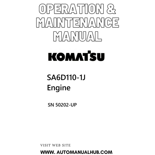 Komatsu SA6D110-1J Engine Operation & Maintenance Manual SN 50202-UP PDF