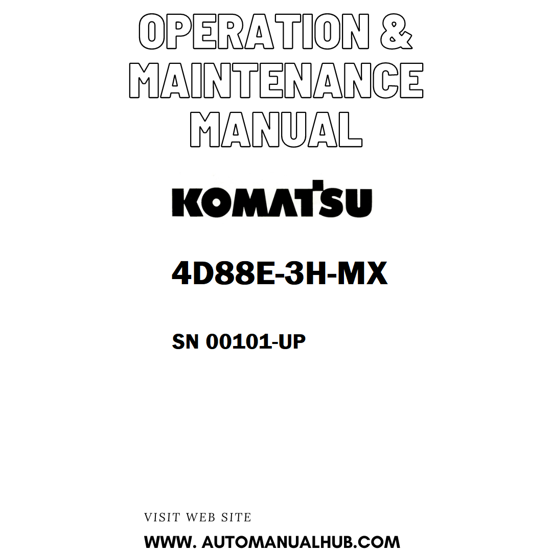 Komatsu 4D88E-3H-MX Operation & Maintenance Manual SN 00101-UP - PDF