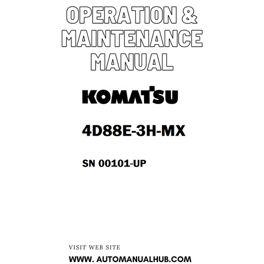 Komatsu 4D88E-3H-MX Operation & Maintenance Manual SN 00101-UP - PDF
