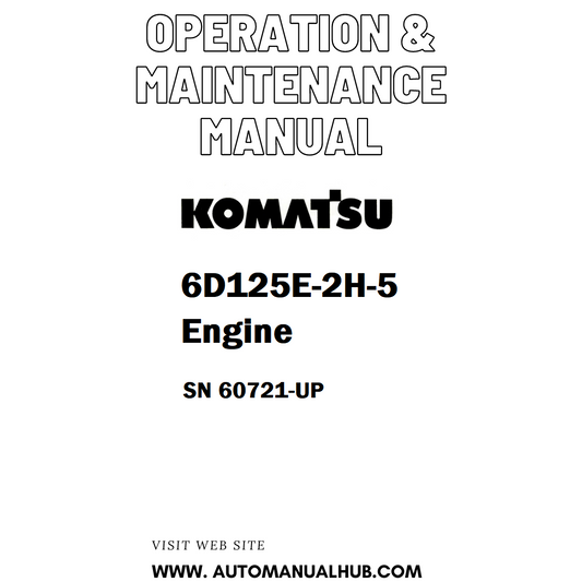 Komatsu 6D125E-2H-5 Engine Operation & Maintenance Manual SN 60721-UP - PDF