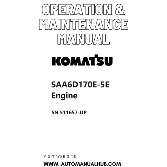Komatsu SAA6D170E-5E Engine Operation & Maintenance Manual SN 511657-UP PDF