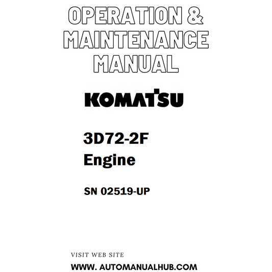 Komatsu 3D72-2F Engine Operation & Maintenance Manual SN 02519-UP - PDF