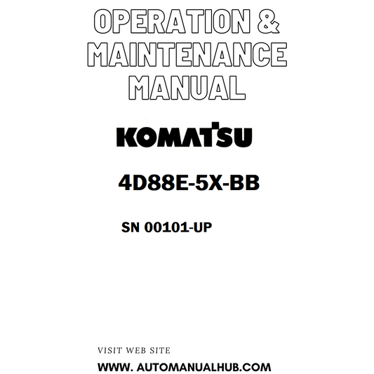 Komatsu 4D88E-5X-BB Operation & Maintenance Manual SN 00101-UP - PDF