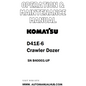 Komatsu D41E-6 Crawler Dozer Operation & Maintenance Manual SN B40001-UP - PDF