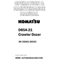 Komatsu D85A-21 Crawler Dozer Operation & Maintenance Manual SN 35001-36533 - PDF