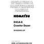 Komatsu D41A-6 Crawler Dozer Operation & Maintenance Manual SN B2A0001-UP - PDF