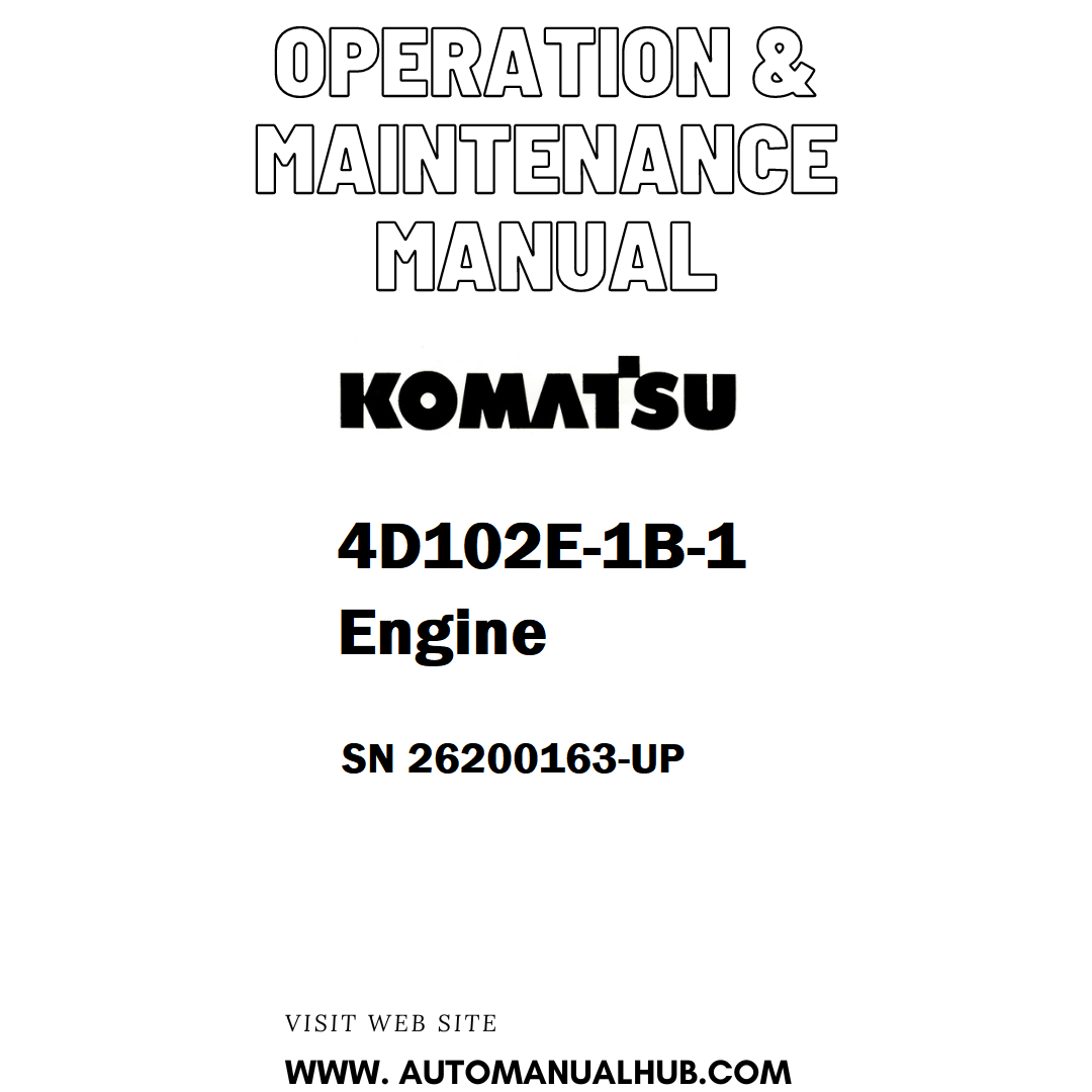 Komatsu 4D102E-1B-1 Engine Operation & Maintenance Manual SN 26200163-UP - PDF