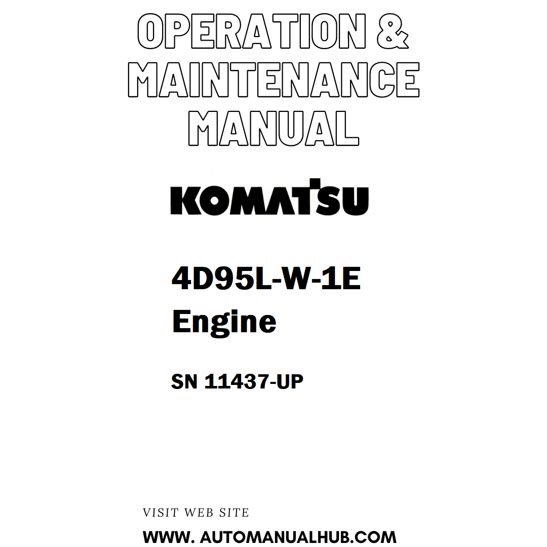 Komatsu 4D95L-W-1E Engine Operation & Maintenance Manual SN 11437-UP - PDF