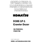 Komatsu D38E-1P-1 Crawler Dozer Operation & Maintenance Manual SN P085501-P085798 - PDF 