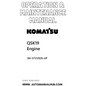 Komatsu QSK19 Engine Operation & Maintenance Manual SN 37172929-UP PDF
