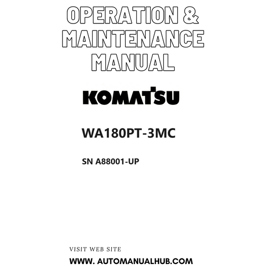 Komatsu WA180PT-3MC Operation & Maintenance Manual SN A88001-UP PDF