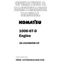 Komatsu 1006-6T-D Engine Operation & Maintenance Manual SN U544809W-UP - PDF