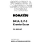 Komatsu D41A, E, P-3 Crawler Dozer Operation & Maintenance Manual SN 6001-UP - PDF