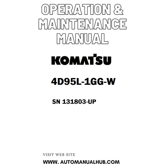 Komatsu 4D95L-1GG-W Operation & Maintenance Manual SN 131803-UP - PDF