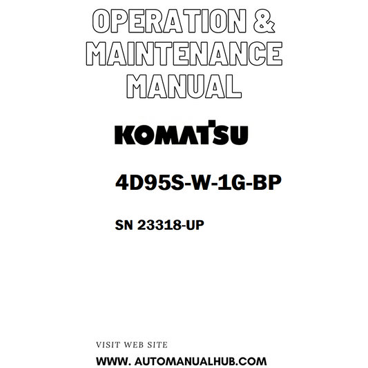 Komatsu 4D95S-W-1G-BP Operation & Maintenance Manual SN 23318-UP - PDF