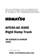Komatsu AFE50-AC 830E Rigid Dump Truck Parts Manual SN A30628 & A30629 1OCC - PDF 