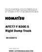 Komatsu AFE77-Y 830E-5 Rigid Dump Truck Parts Manual SN A50072 - PDF 