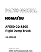 Komatsu AFE50-CQ 830E Rigid Dump Truck Parts Manual SN A30845 - PDF 