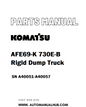 Komatsu AFE69-K 730E-B Rigid Dump Truck Parts Manual SN A40051-A40057 - PDF 