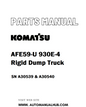 Komatsu AFE59-U 930E-4 Rigid Dump Truck Parts Manual SN A30539 & A30540 - PDF 