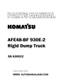 Komatsu AFE48-BF 930E-2 Rigid Dump Truck Parts Manual SN A30012 - PDF