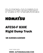Komatsu AFE50-F 830E Rigid Dump Truck Parts Manual SN A30565-A30569 - PDF 