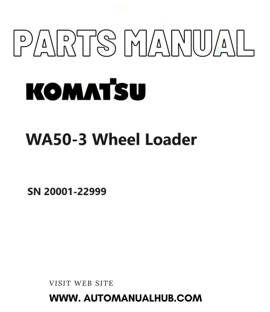 Komatsu WA50-3 Wheel Loader Parts Manual SN 20001-22999 PDF