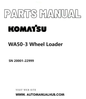 Komatsu WA50-3 Wheel Loader Parts Manual SN 20001-22999 PDF