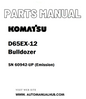 Komatsu D65EX-12 Bulldozer Parts Manual SN 60942-UP (Emission) - PDF