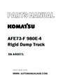 Komatsu AFE73-F 980E-4 Rigid Dump Truck Parts Manual SN A40071 - PDF