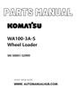 Komatsu WA100-3A-S Wheel Loader Parts Manual SN 50001-52999 PDF