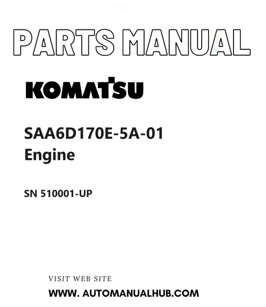 Komatsu SAA6D170E-5A-01 Engine Parts Manual SN 510001-UP PDF