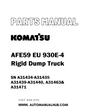 Komatsu AFE59 EU 930E-4 Rigid Dump Truck Parts Manual SN A31434-A31435 A31439-A31440, A31463& A31471 - PDF 