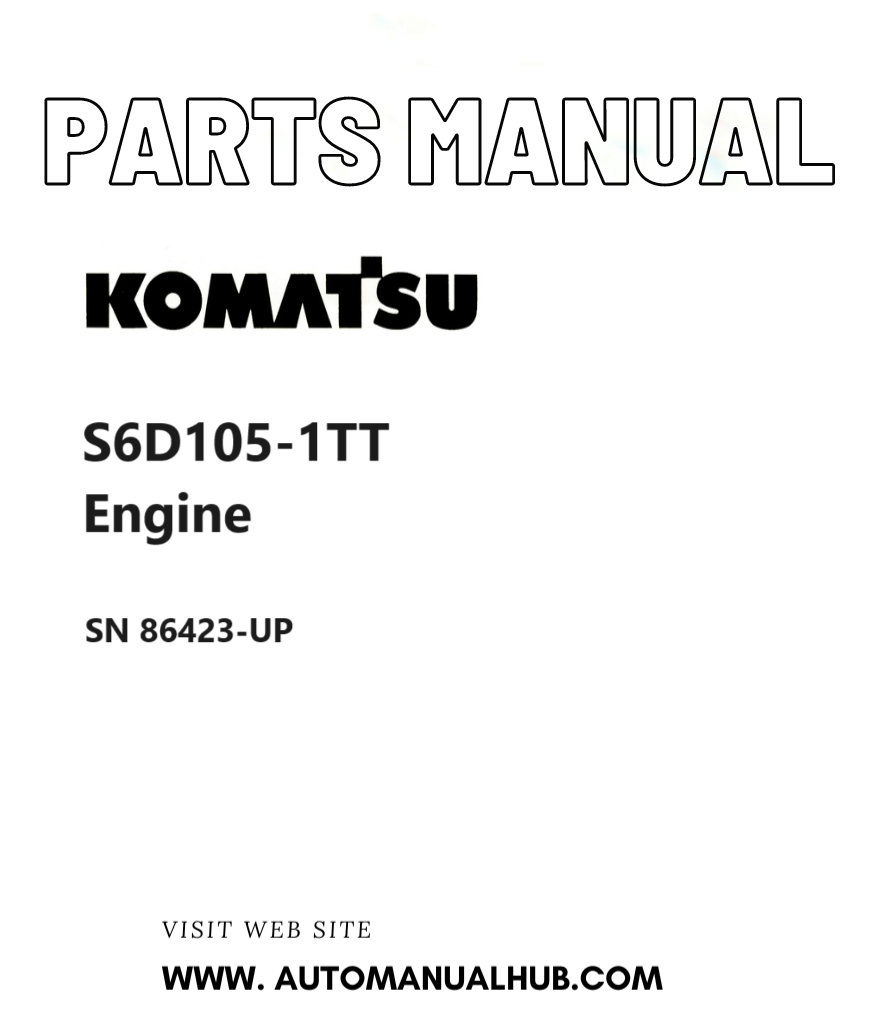 Komatsu S6D105-1TT Engine Parts Manual SN 86423-UP PDF