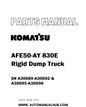 Komatsu AFE50-AY 830E Rigid Dump Truck Parts Manual SN A30689-A30692 & A30695-A30696 - PDF 