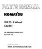 Komatsu WA75-3 Wheel Loader Parts Manual SN HA950857-HA951433, H21434-Up PDF