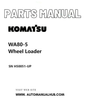 Komatsu WA80-5 Wheel Loader Parts Manual SN H50051-UP PDF