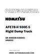 Komatsu AFE78-H 930E-5 Rigid Dump Truck Parts Manual SN A40038-A40041 - A40053 - PDF
