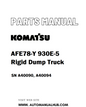 Komatsu AFE78-Y 930E-5 Rigid Dump Truck Parts Manual SN A40090, A40094 - PDF 