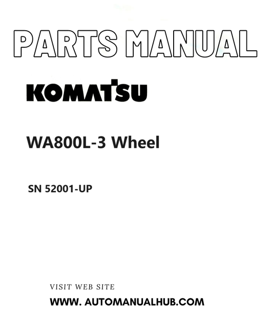 Komatsu WA800L-3 Wheel loader Parts Manual SN 52001-UP PDF