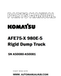 Komatsu AFE75-X 980E-5 Rigid Dump Truck Parts Manual SN A50080-A50081 - PDF