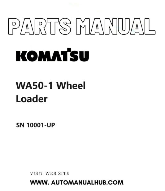 Komatsu WA50-1 Wheel Loader Parts Manual SN 10001-UP PDF