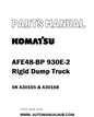 Komatsu AFE48-BP 930E-2 Rigid Dump Truck Parts Manual SN A30165 & A30168 - PDF 
