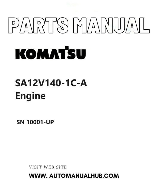 Komatsu SA12V140-1C-A Engine Parts Manual SN 10001-UP PDF