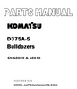 Komatsu D375A-5 Bulldozers Parts Manual SN 18020 & 18040 - PDF