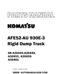 Komatsu AFE52-AU 930E-3 Rigid Dump Truck Parts Manual SN A30445-A30449, A30451, A30459-A30461 - PDF 